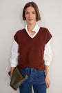 Fleur V-Neck Tank - Rust