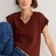 Fleur V-Neck Tank - Rust