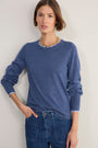 Fleurine Double Layered Jumper - Denim Blue/Blue Trim