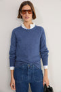 Fleurine Double Layered Jumper - Denim Blue/Blue Trim