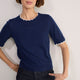 Florrie Double Layered Knitted Top - Midnight/Ivory