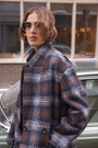 DB x Wyse Cocoon Coat - Brown/Blue Check
