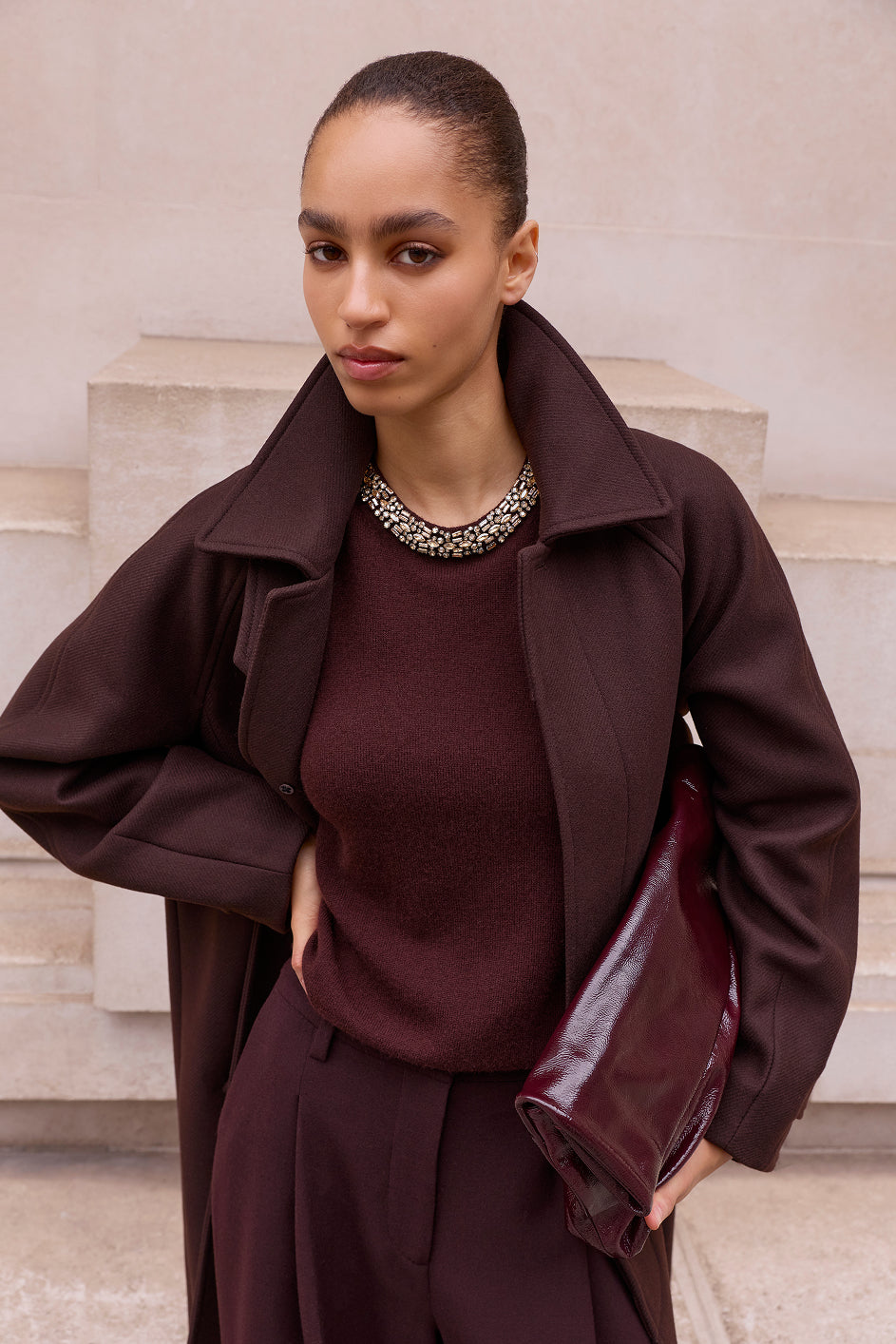 Bridget Wool Coat - Chocolate