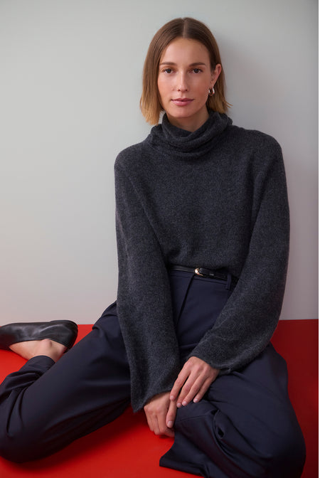 Thea Roll-Neck Jumper - Charcoal Grey