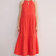 Hayley Halterneck Dress - Coral