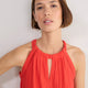 Hayley Halterneck Dress - Coral