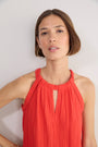 Hayley Halterneck Dress - Coral