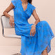 Miah Silk Blend Dress - Regatta Blue
