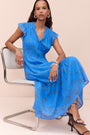 Miah Silk Blend Dress - Regatta Blue