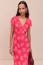 Annabelle Silk Blend Dress - Peony Whimsical Sprig