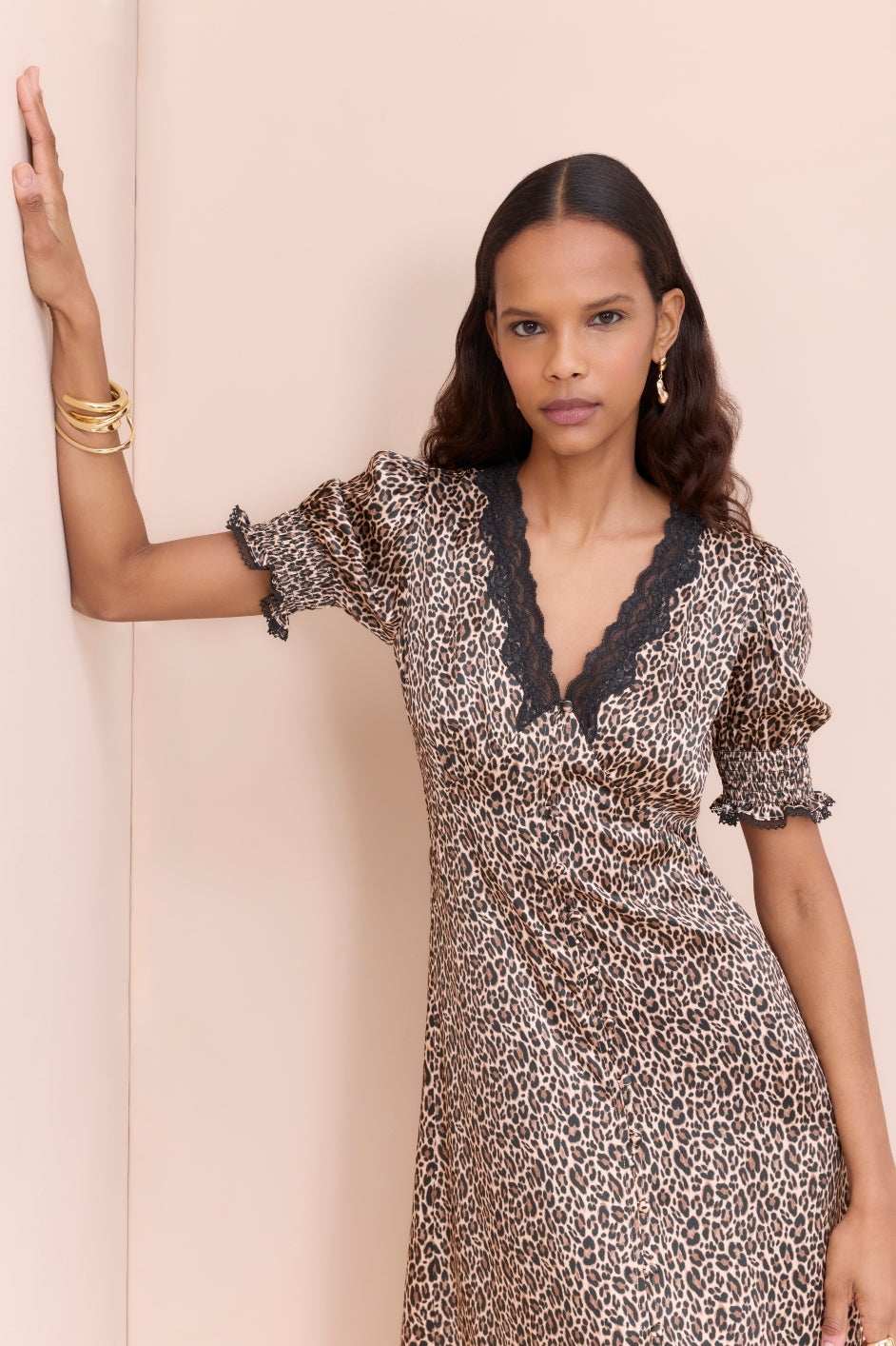 Eloise Silk Dress - Leopard