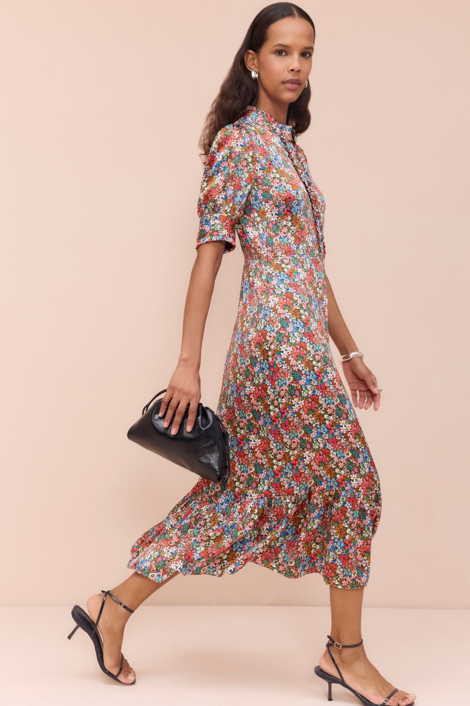 Fabienne Silk Dress - Ditsy