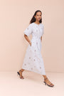 Evelyn Dress - Embroidered Stripe