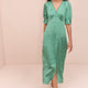 Bernie Silk Dress - Green Spot