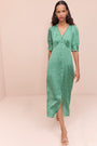 Bernie Silk Dress - Green Spot