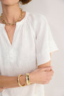 DB x WYSE Linen Blouse - White