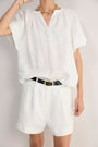 DB x WYSE Linen Blouse - White