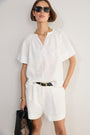 DB x WYSE Linen Blouse - White