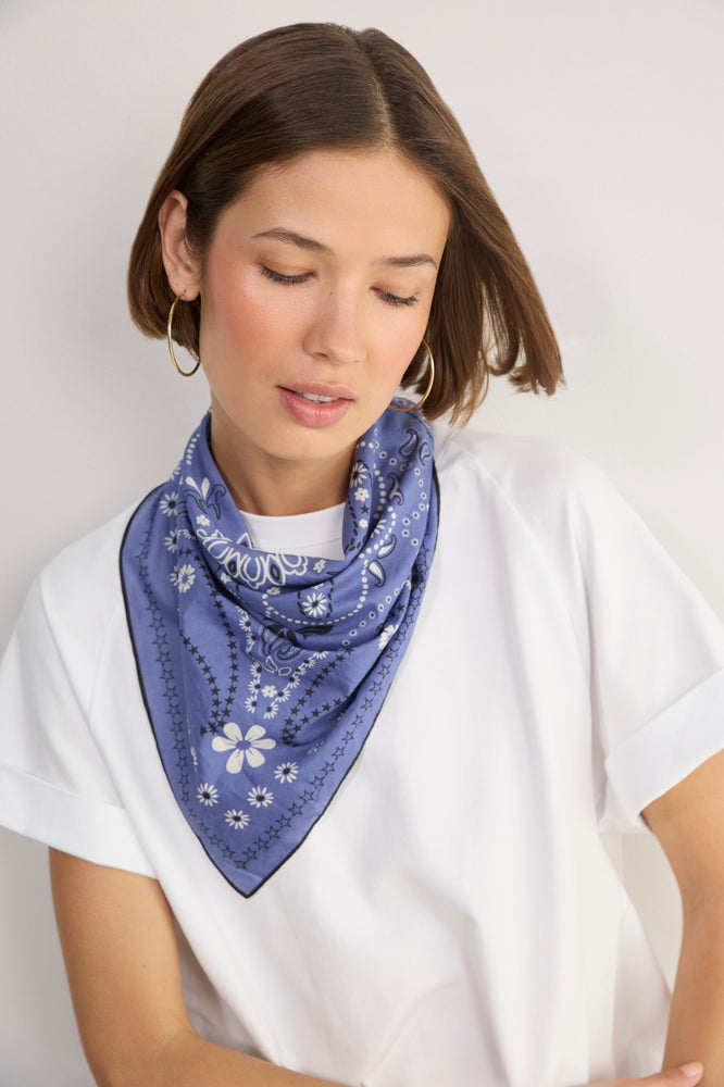 DB x WYSE Scarf - Denim Blue Bandana Print