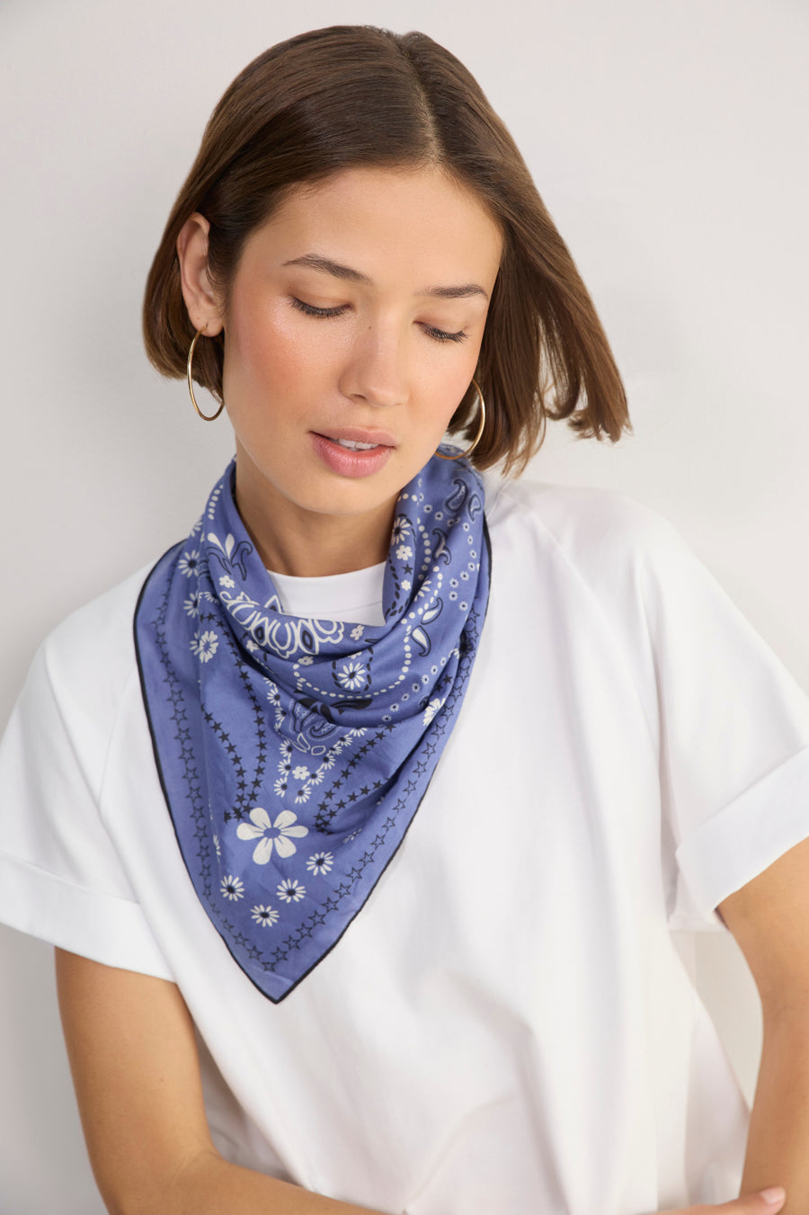 DB x WYSE Scarf - Denim Blue Bandana Print