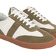 Gigi Leather Trainer - Ivory/Olive Green