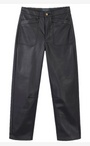 Kaya Cargo Barrel Faux Leather Trouser - Black