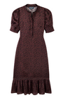 Fabienne Silk Dress - Deep Fig Leopard