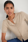 Ada Short Sleeve Cardigan - Taupe