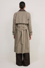 Addie Check Trench Coat - Beige/Chocolate Check