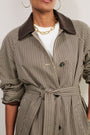 Addie Check Trench Coat - Beige/Chocolate Check