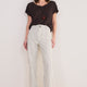Agnes Patch Pocket Trouser - Cocoa/Ecru Stripe