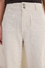 Agnes Patch Pocket Trouser - Cocoa/Ecru Stripe
