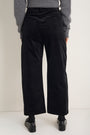 Aimee Horseshoe Cotton Velvet Trouser - Black