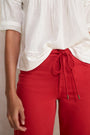 Alana Straight Leg Drawcord Jean - Red
