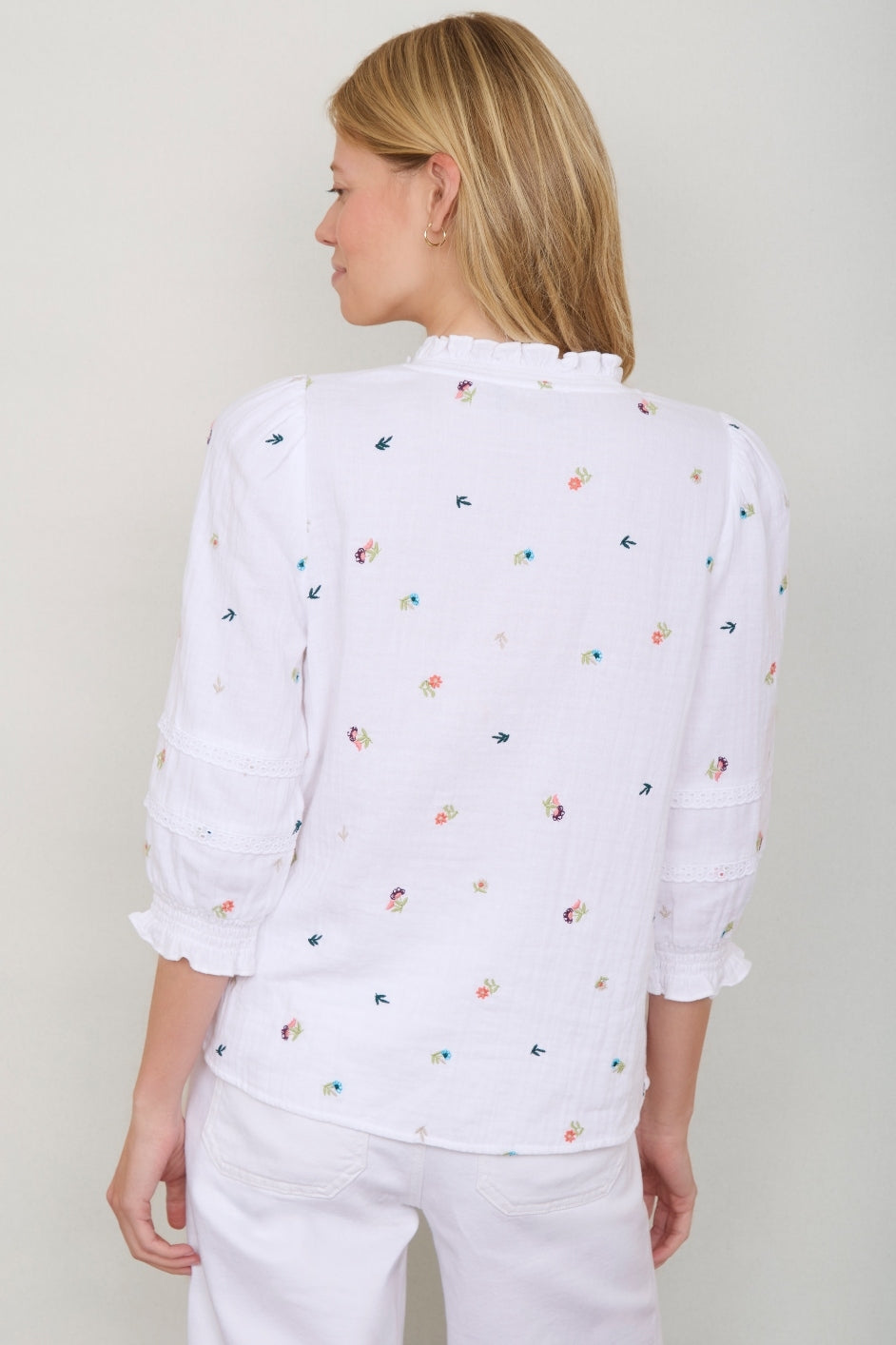 Allie Flare Cropped Jean - White