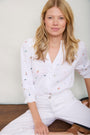 Alina Blouse - White Embroidery