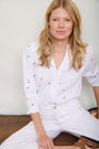 Allie Flare Cropped Jean - White