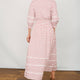 Alina Dress - Ivory/ Pink Woodblock