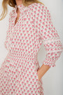 Alina Dress - Ivory/ Pink Woodblock
