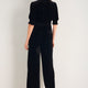 Alina Silk Velvet Jumpsuit - Black