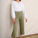 Allie Flare Cropped Jean - Sage Green
