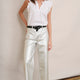 Allie Flare Cropped Jean - Silver