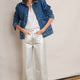 Allie Flare Cropped Jean - Silver