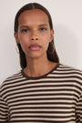 Ally Stripe Top - Oat/Cocoa Stripe