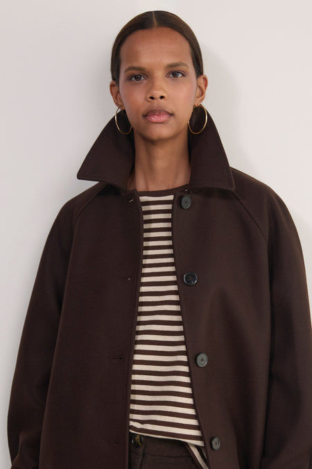 Ally Stripe Top - Oat/Cocoa Stripe