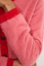 Amalie Cardigan - Pink/Red Trim