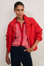 Amalie Cardigan - Pink/Red Trim