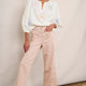 Allie Flare Cropped Jean - Dusky Pink