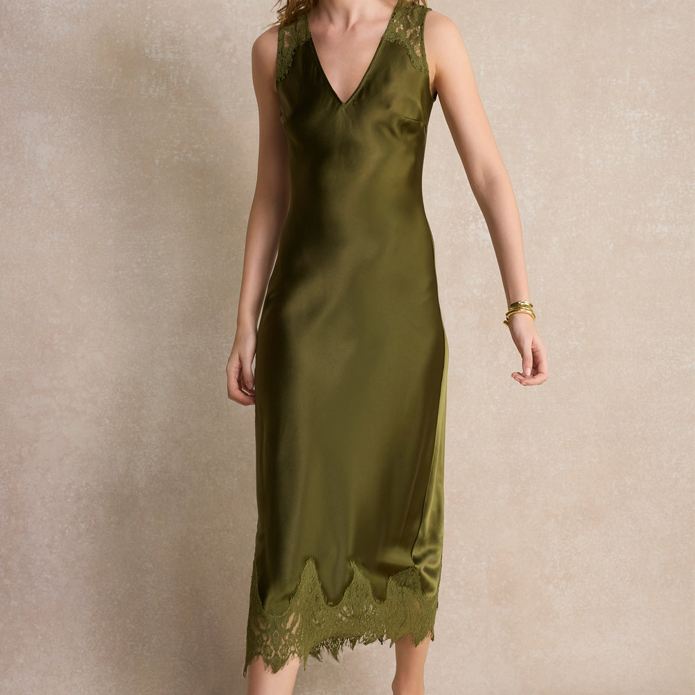 Amelie Dress - Olive Green