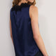 Amelie Silk Satin Lace Cami - Midnight/Black